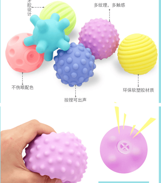 Pelotas Estimulacion Sensorial Bebes x 6 - EL RINCON DE LA CALMA